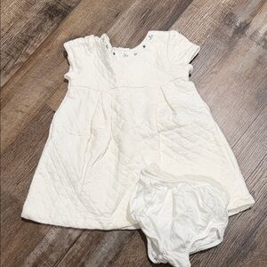 Janie and Jack Cream Baby Dress with Embroidery
